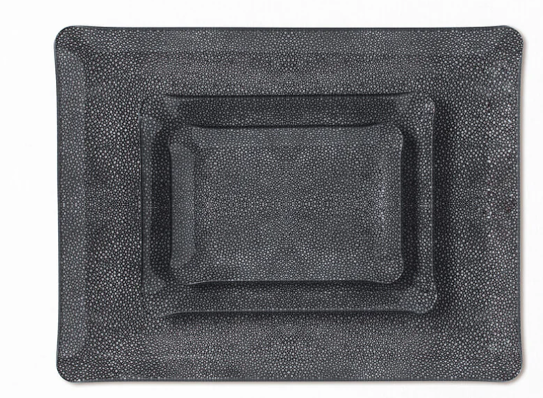 Shagreen Tray  Jewelry Anthracite