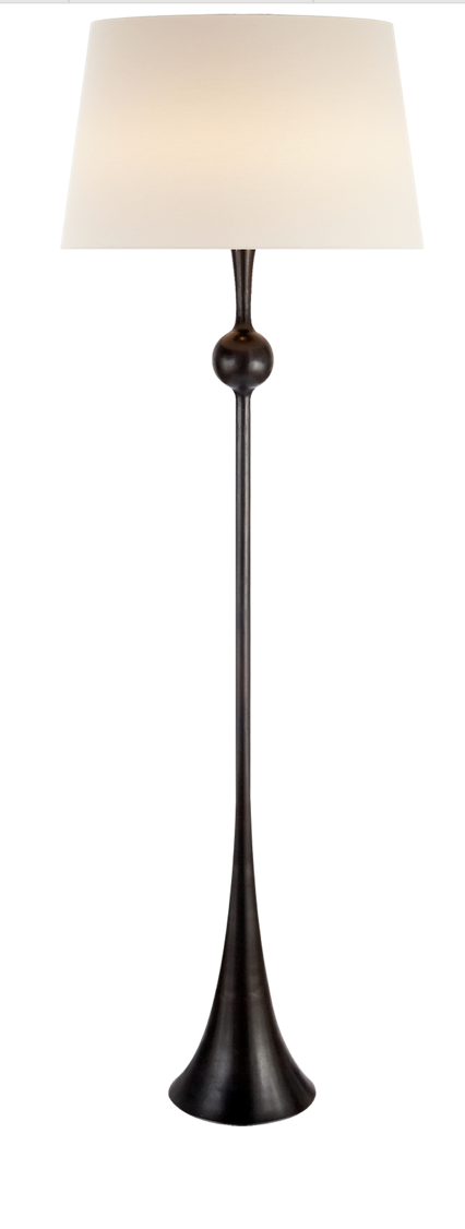 Dover Floor Lamp Iron/Linen Shade