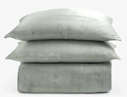 Lia Rayon Velvet Duvet - Sea Glass with insert