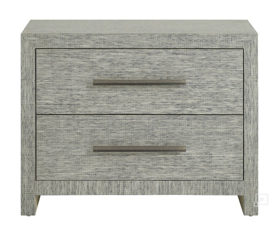 Grasscloth Bedside Table