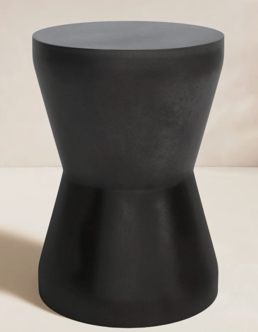 black concrete side table