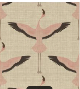 Flamingos on grasscloth- pantry