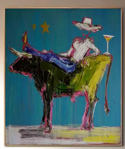 Cowgirl with Martini 60X40