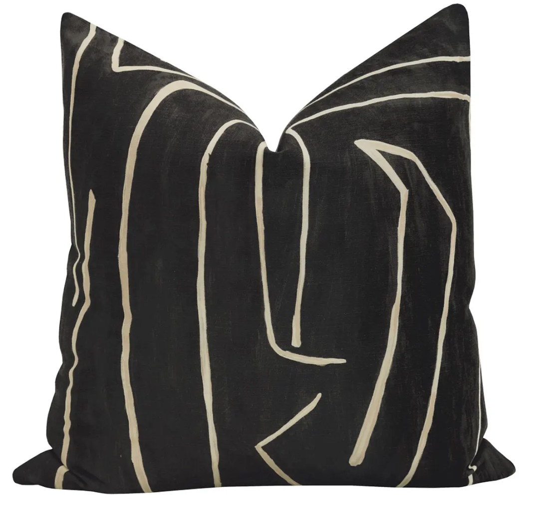 kelly Werstler pillow black and white