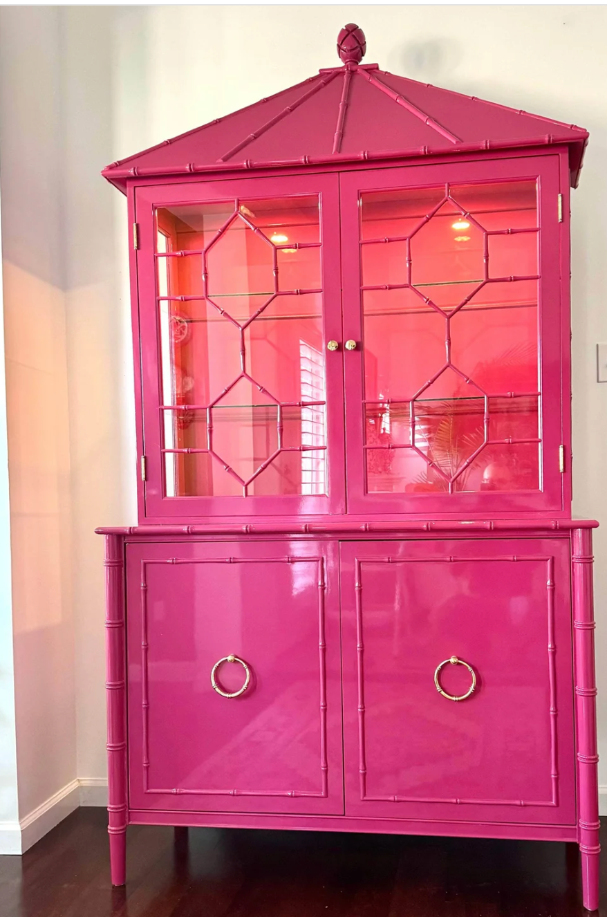 Savannah Pagoda Faux Bamboo China Cabinet