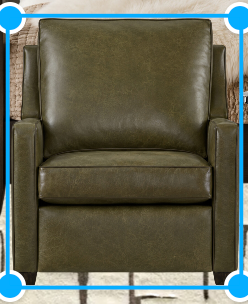 Harper Manuel Recliner in green leather