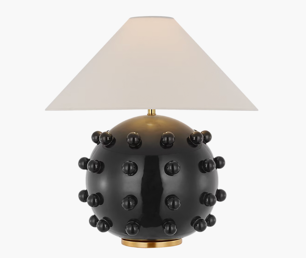 Linden black orb table lamp