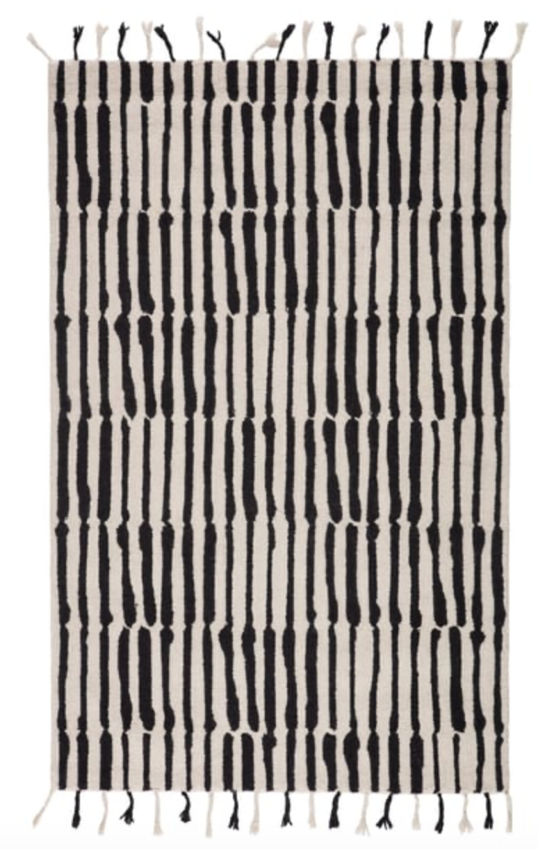 black and white rug 9x12
