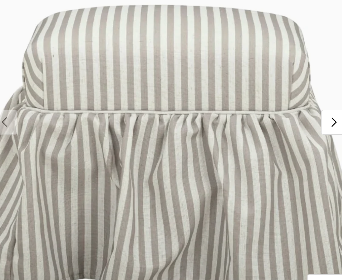 taupe stripe ottoman