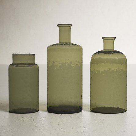 Sura Hammered Vases-Green set of 3