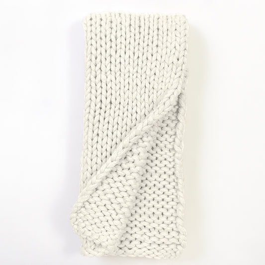 Gage Cable Knit Ivory Throw