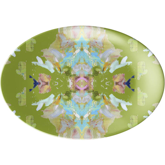 Stained Green Melamine Platter