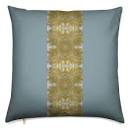 Luxury Panel Pillow Province Blue + Gilt Gold & Merlot 20" x 20"