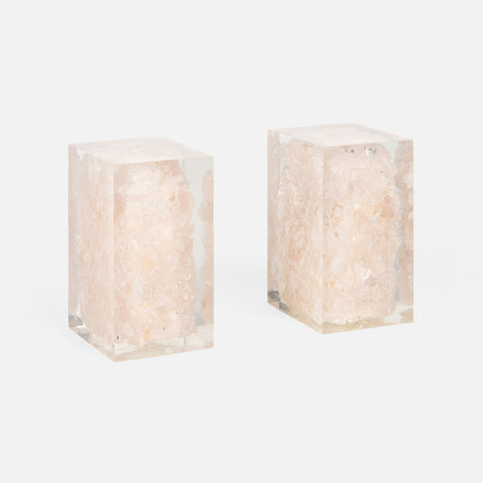 Pale Pink Quartz Bookends