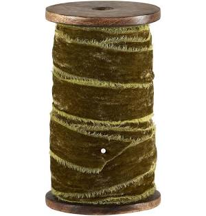 Olive Green Velvet Ribbon-25mm